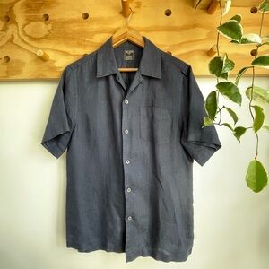 Todd Snyder Sea Soft Irish Linen Camp Collar Shirt in Navy